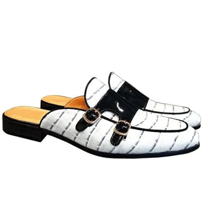 Left angled image showing buckles and texture contrast-Colinshoes