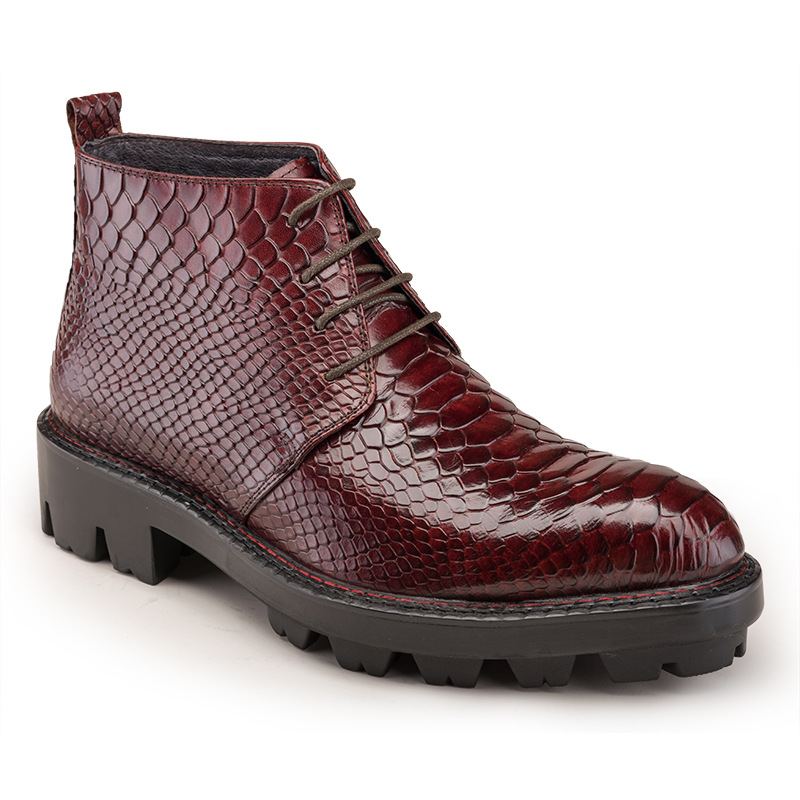 Luxury Alligator-Embossed Lug Sole Boots