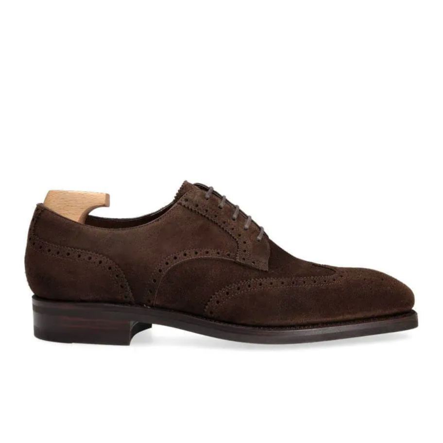 Refined Yet Relaxed Suede Wingtip Derby Shoes