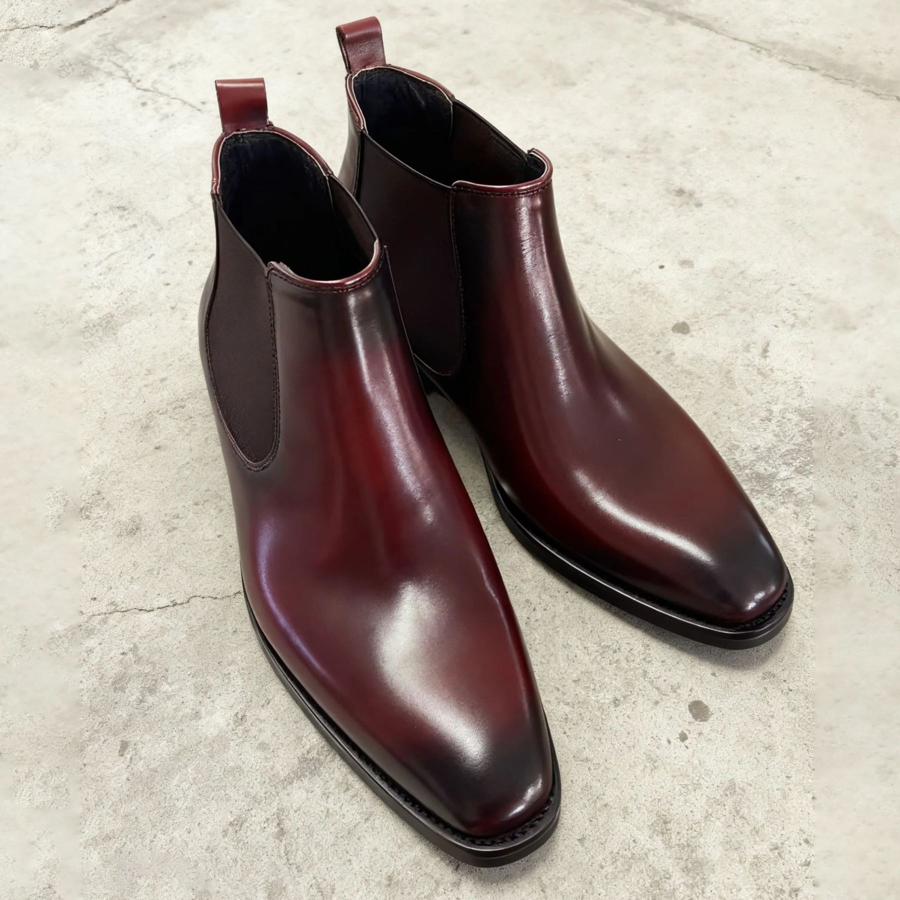 Effortless Chic Burgundy Chelsea Boots for Men