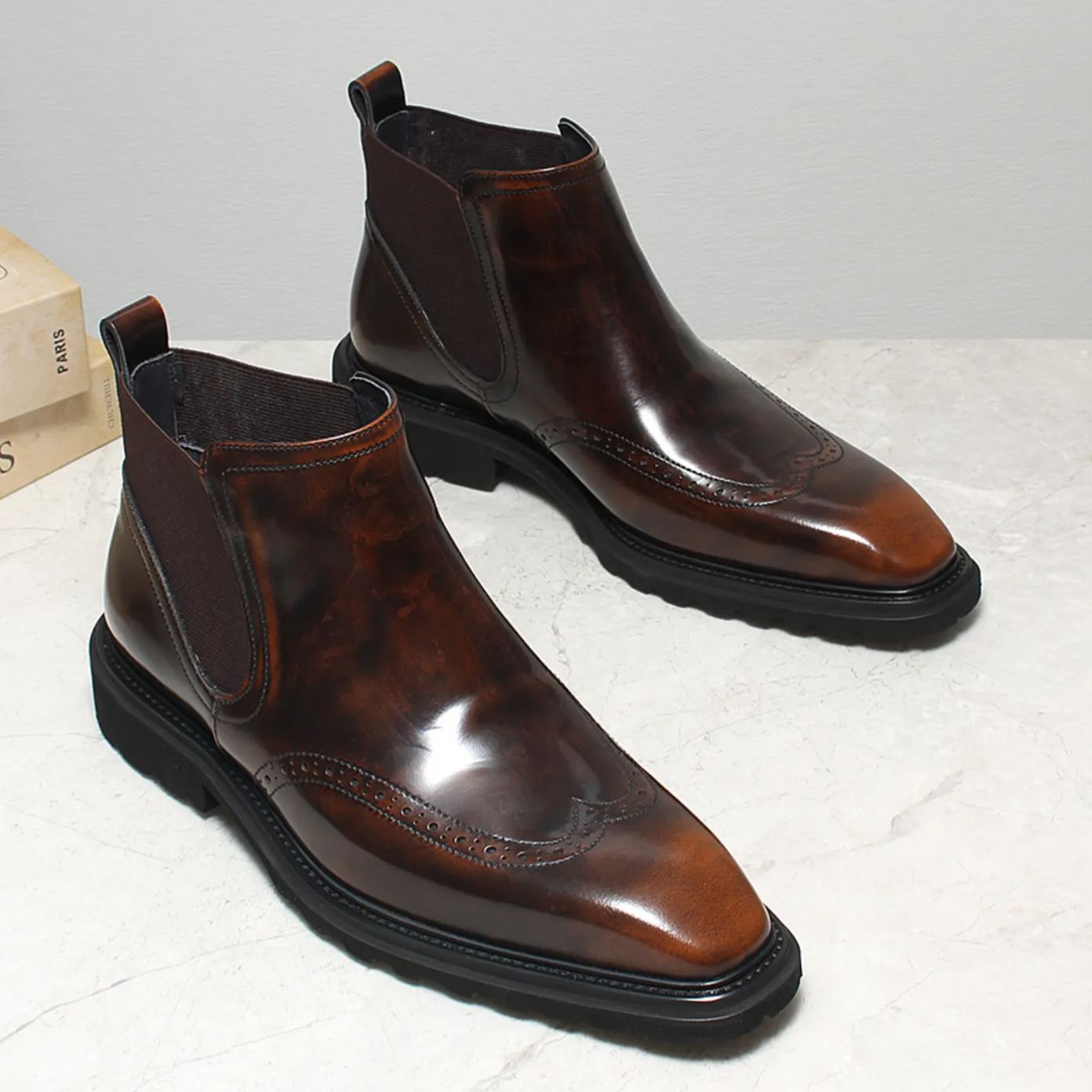 [Copy]Timeless Minimalism Slip-On Leather Chelsea Boots