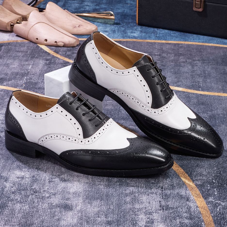 Black and White Oxford Shoes – Spectator Wingtip Design – Colinshoes