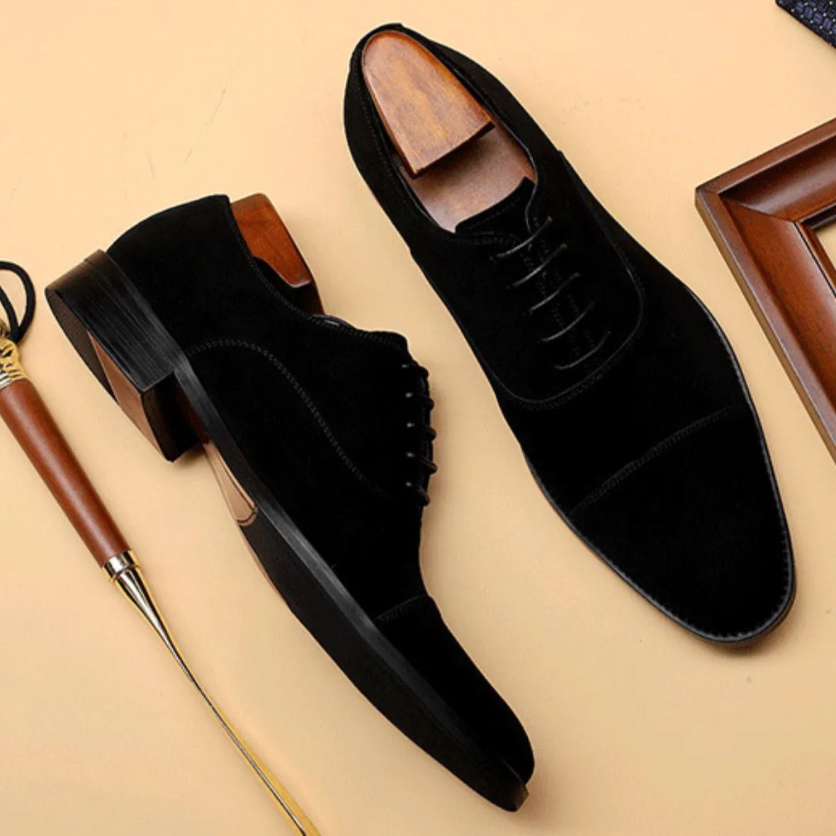 Business Casual Suede Cap-Toe Oxford Shoes