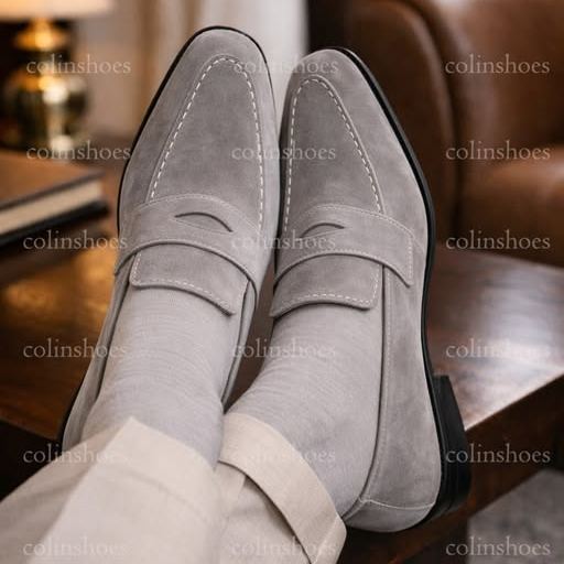 Crafted Business Casual Suede Dress Loafers 