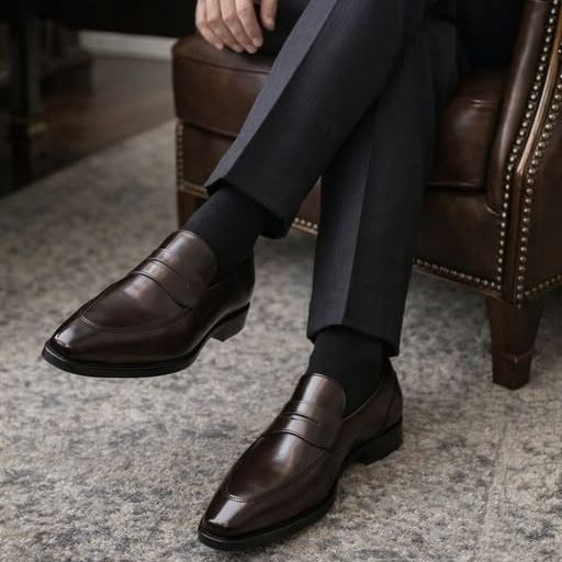 Goodyear Welt High-Shine Leather Penny Loafers