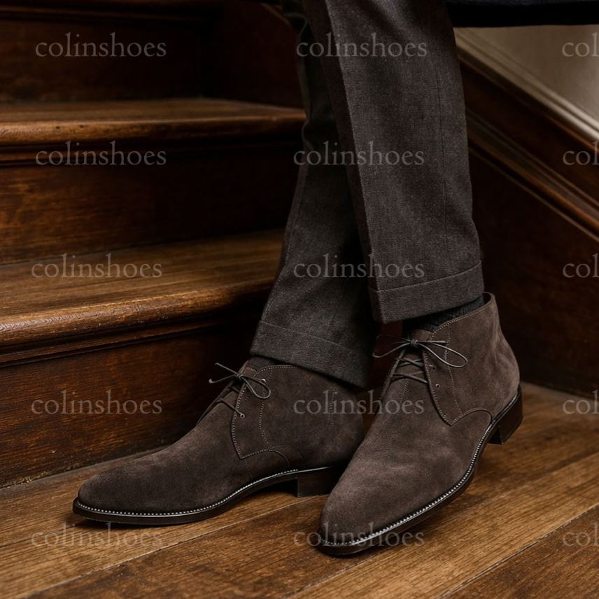 Semi-casual Genuine Suede Leather Dress Boots