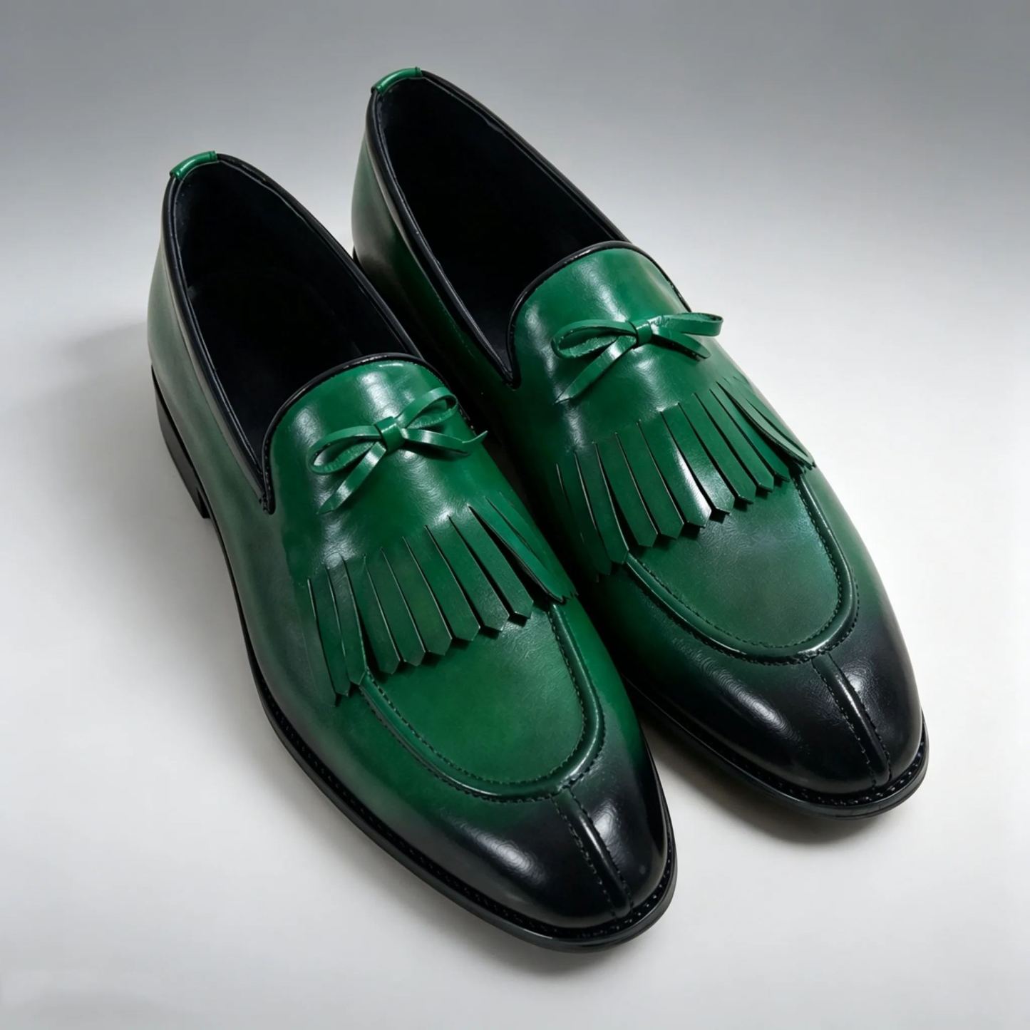 Statement Genuine Leather Kiltie Loafers