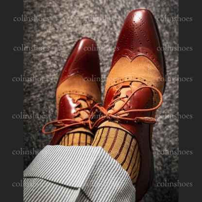 Autumn's Whisper Art Deco Wingtip Oxfords-Colinshoes
