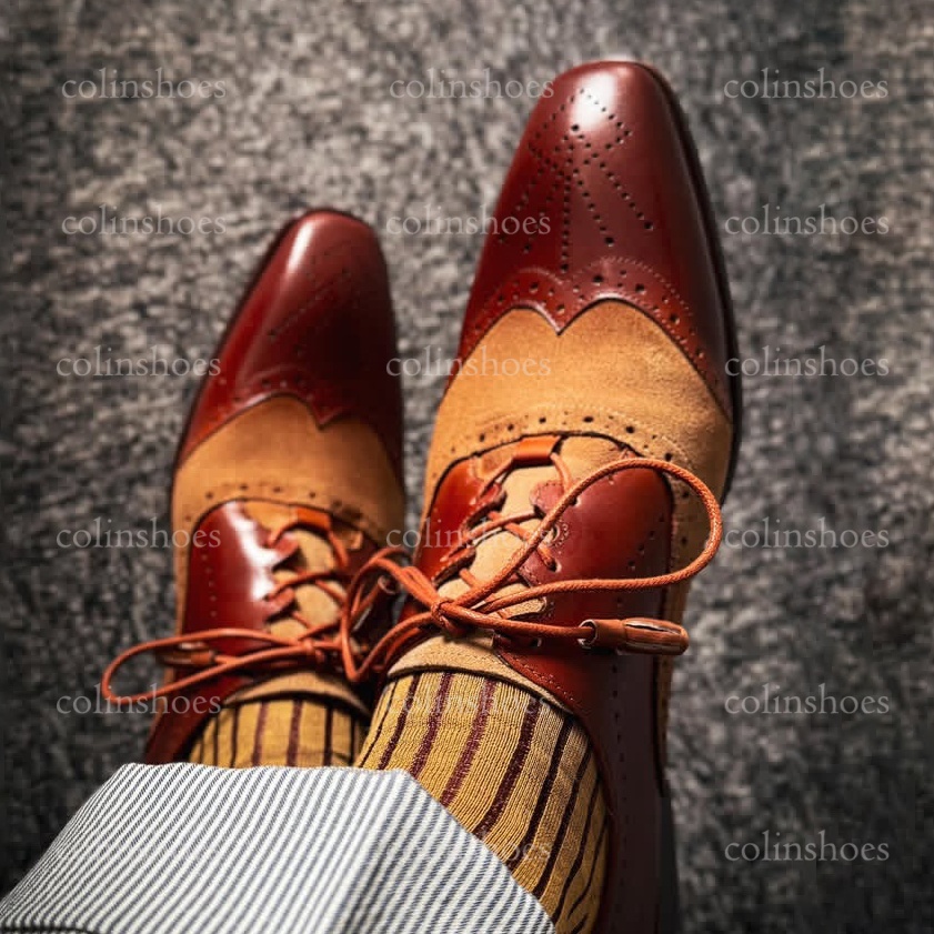 Autumn's Whisper Art Deco Wingtip Oxfords-Colinshoes