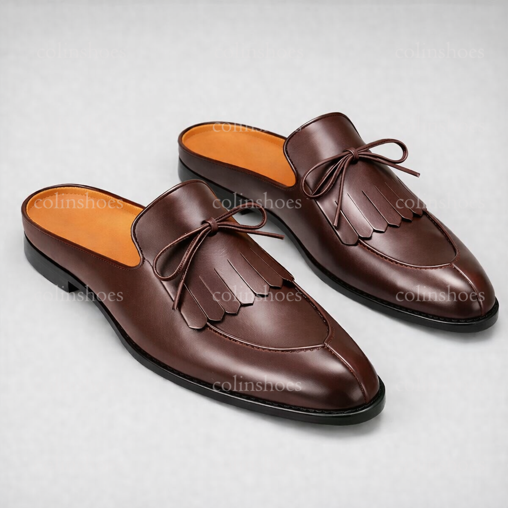 Men's Mule Loafers Leather Slip-On Shoes | Colinshoes