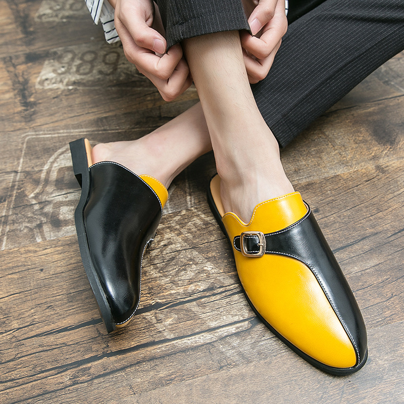 Colorblock Slip-On Casual Backless Mule Loafers