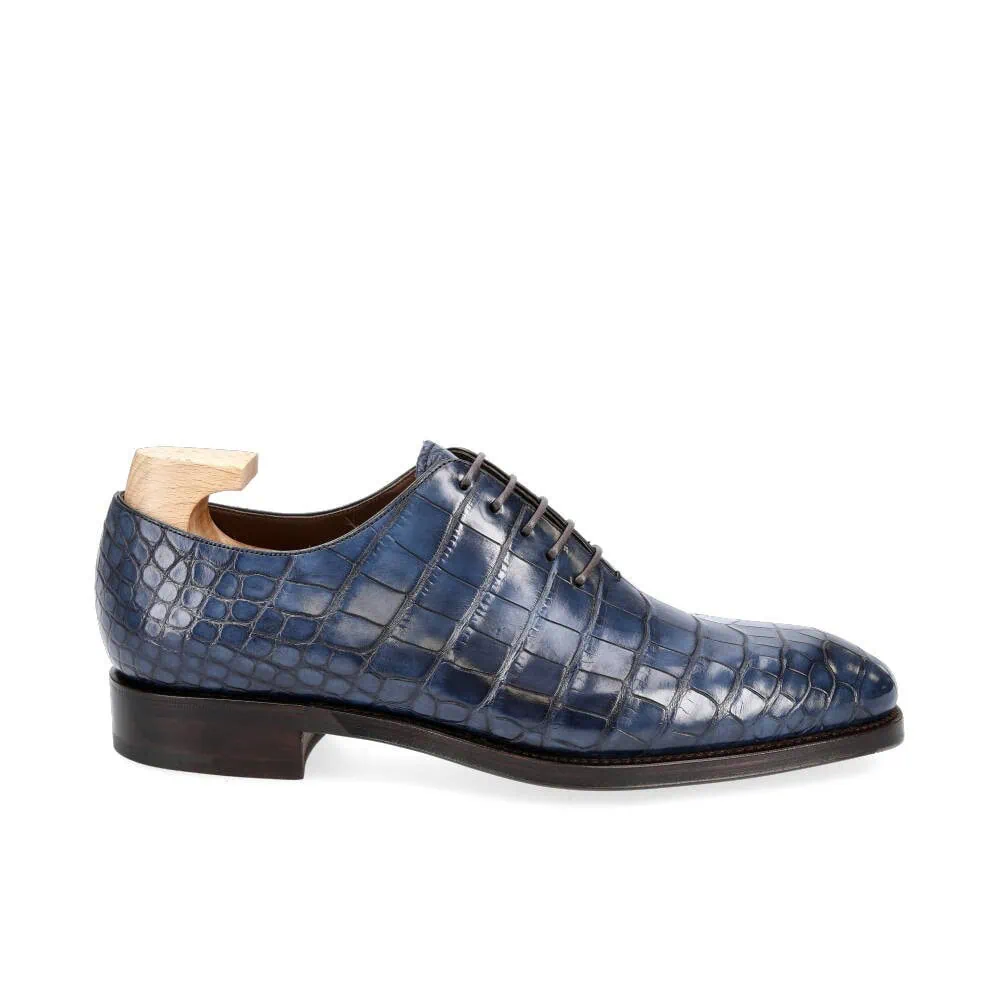 Modern Power Crocodile Embossed Oxford Shoes
