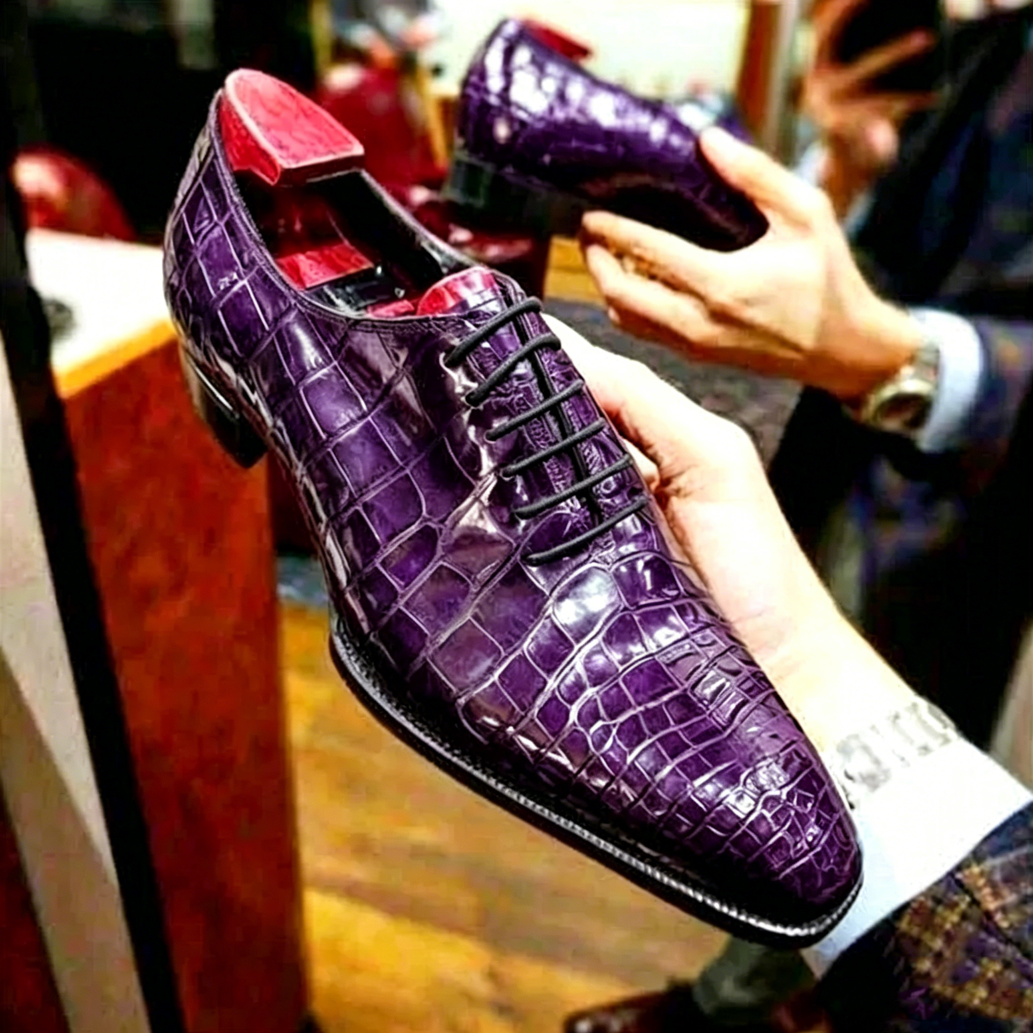 Crocodile Pattern Oxford Shoes Handcrafted for Class – Colinshoes