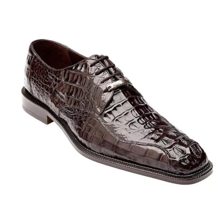 Full-Grain Croc-Embossed Bussiness Derbies-Colinshoes