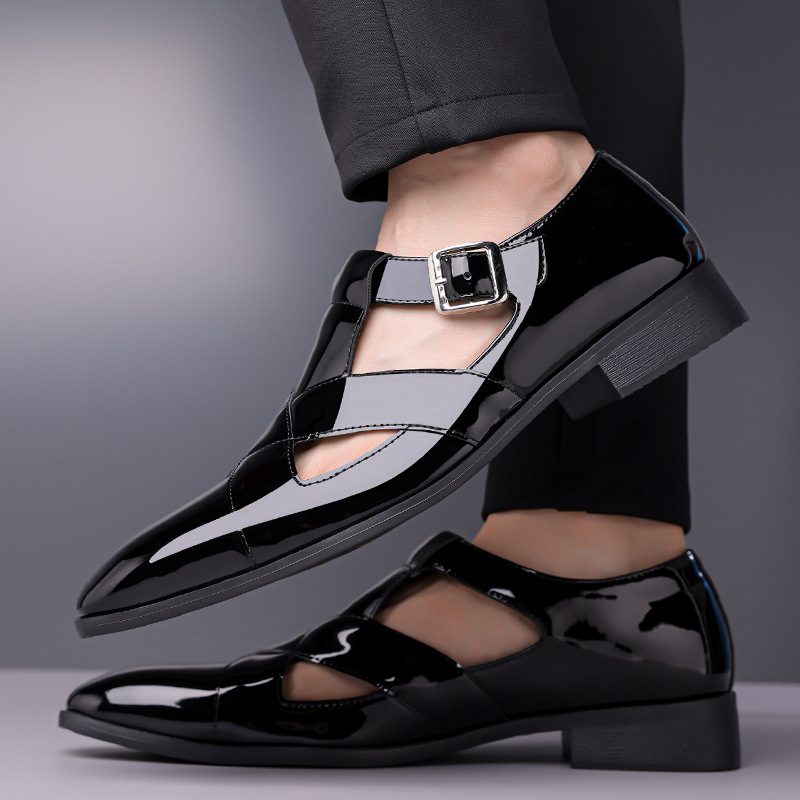 Summer Glossy Leather Evening Sandal Loafer