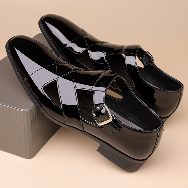 Summer Glossy Leather Evening Sandal Loafer