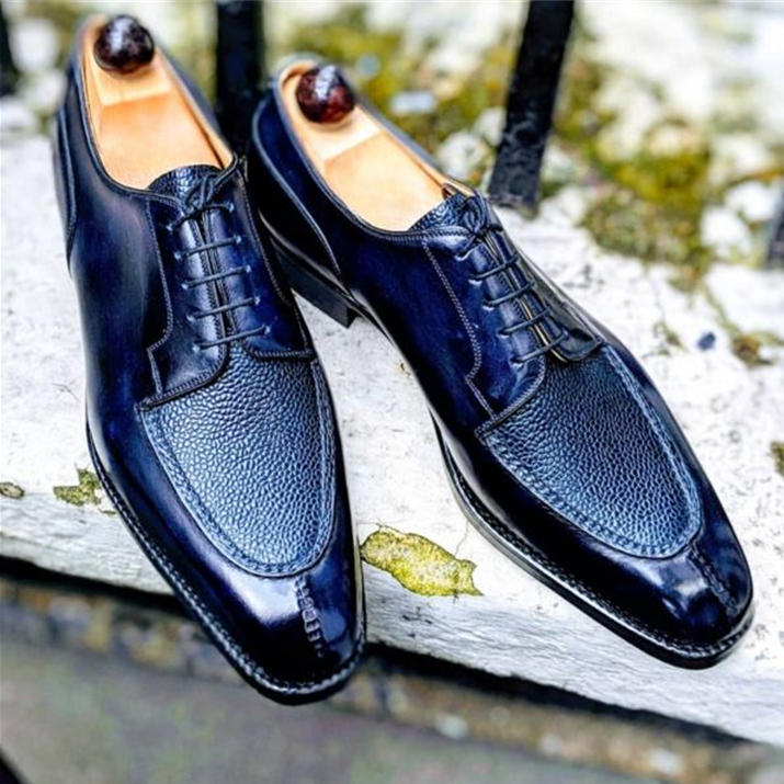 Imperial Pebble Leather Split-Toe Derby Shoes