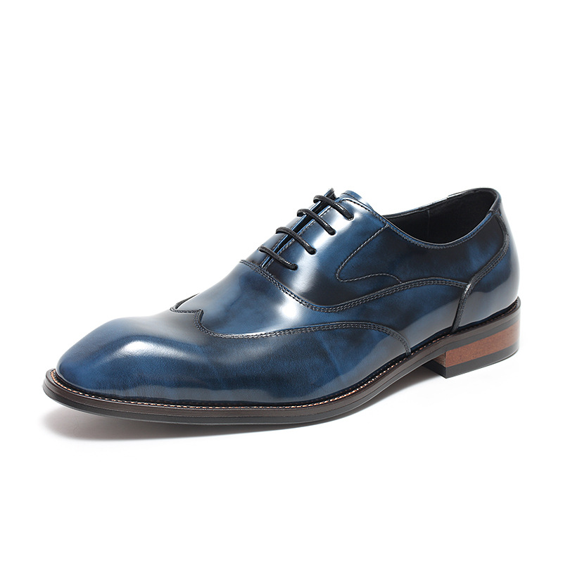 Hand-Patina Wholecut Balmoral Oxford Leather Shoes