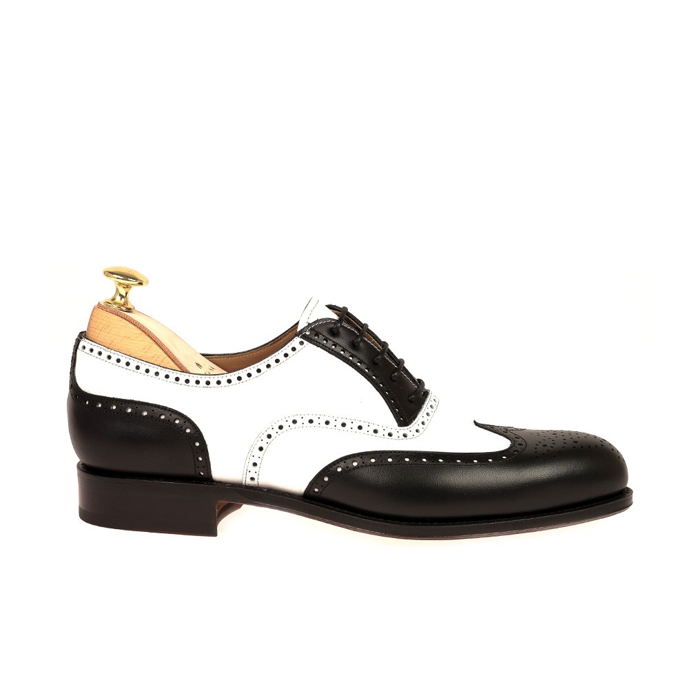 Gatsby Inspired Look Spectator Black White Oxford Shoes-Colinshoes