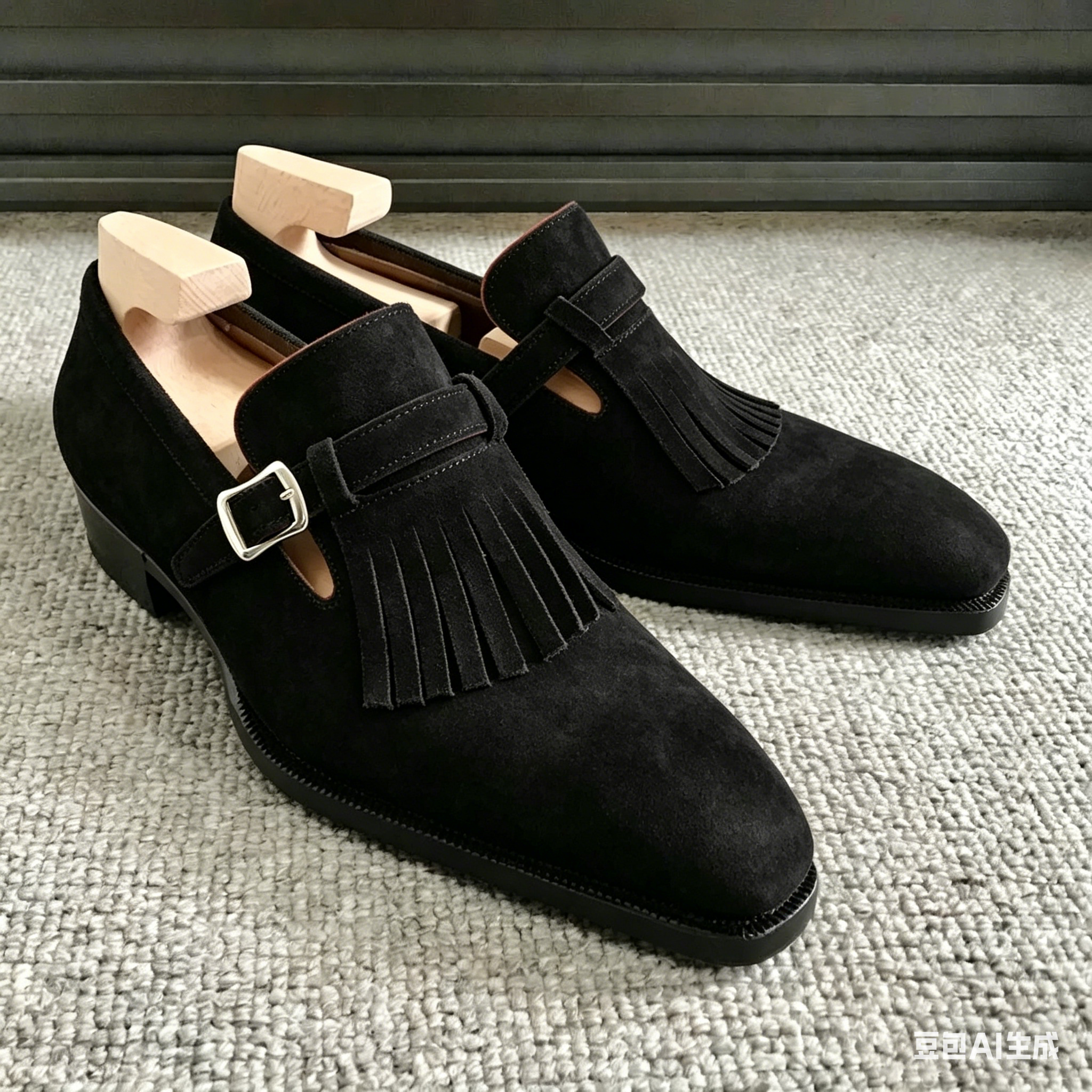 Suede Tassel Buckle Dress Loafers for Men | colinshoes