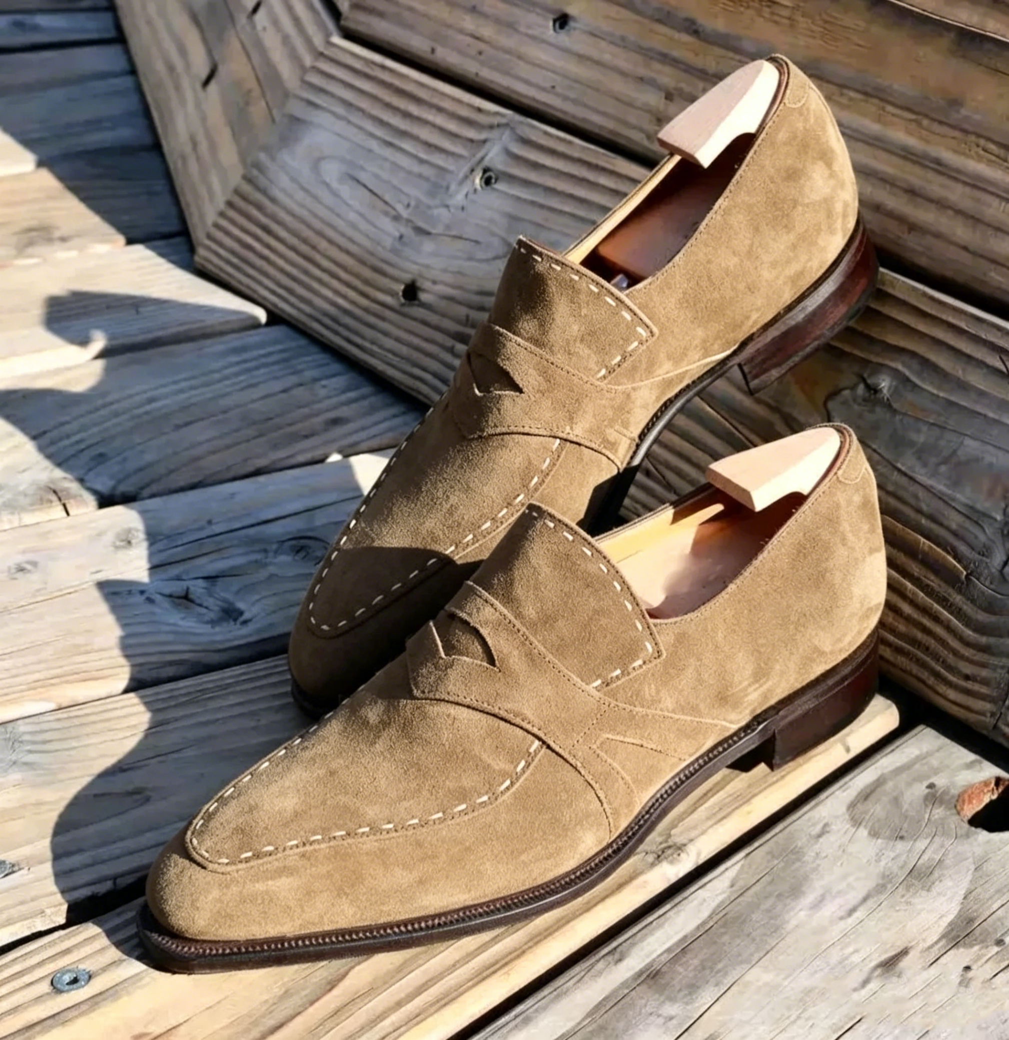 Crafted Business Casual Suede Dress Loafers 