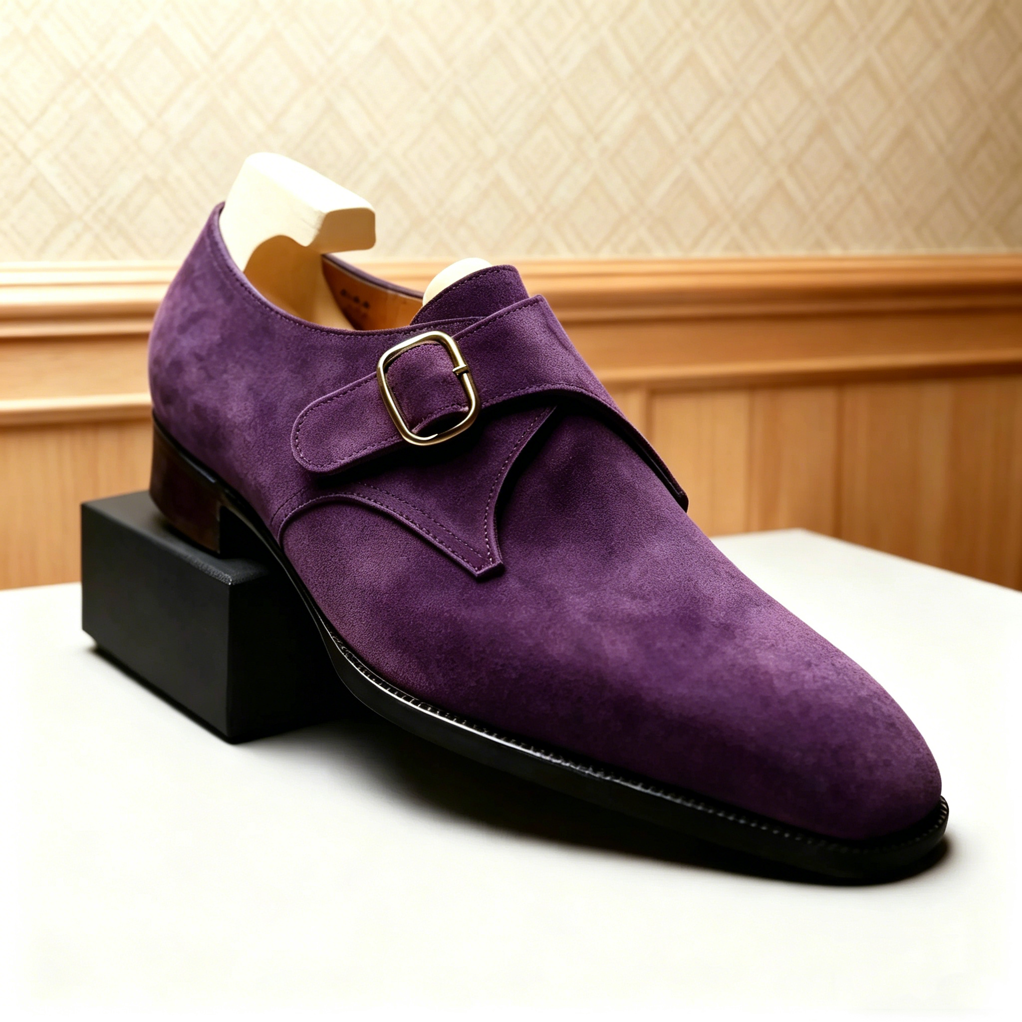 Brown Suede Monk Strap Shoes for Men – Classic Business & Casual Style | colinshoes