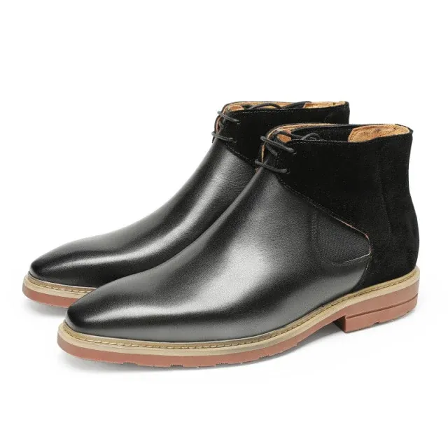 Elegant Two-Tone Suede Leather Chukka Boots-Colinshoes