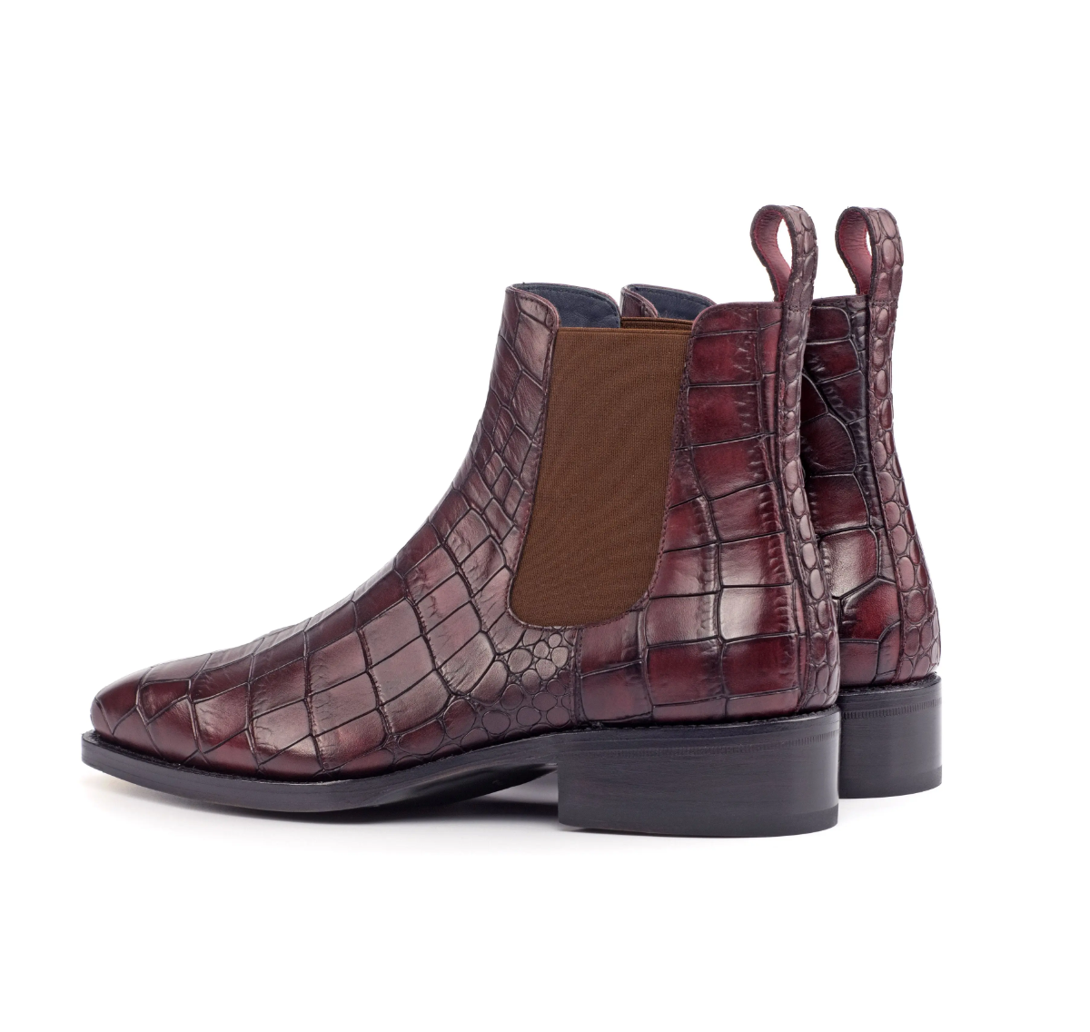 Handmade Genuine Leather Crocodile Pattern Boots