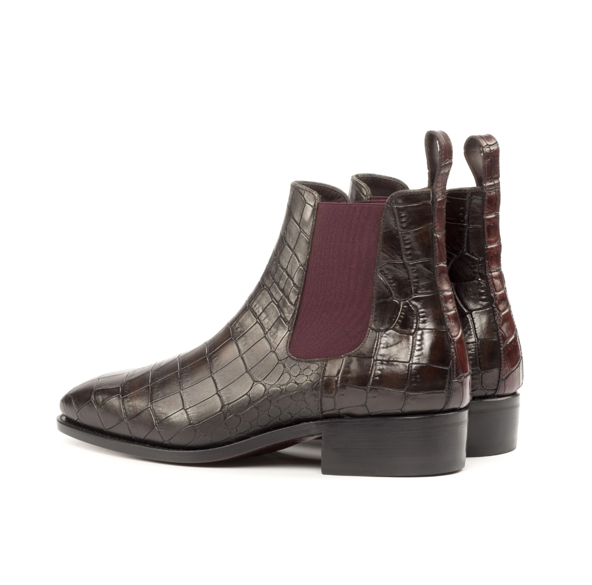Elegant crocodile embossed leather Chelsea boots premium style