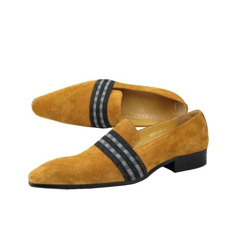 Effortless Style Soft Suede Stripe Accent Loafers