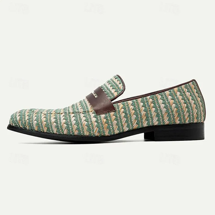 Back heel design of men’s summer slip-ons with classic details-Colinshoes