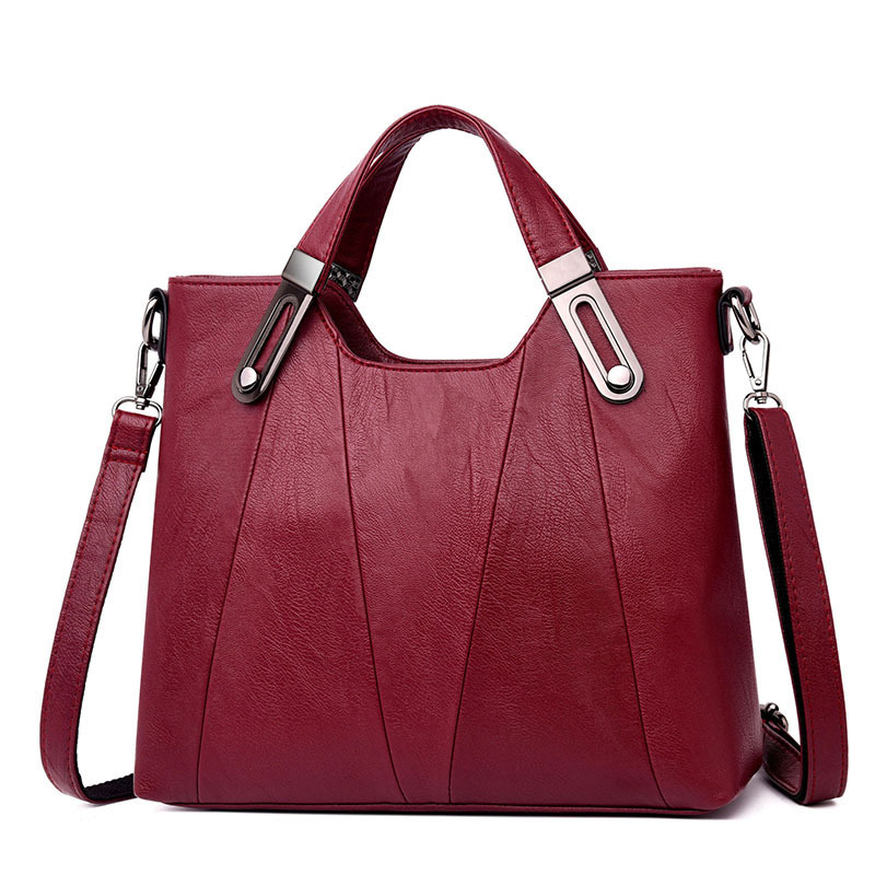 Soft Leather Large Shoulder Crossbody Tote