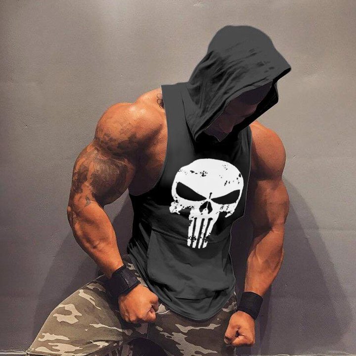 Men's printed Skeleton gym vest asweui