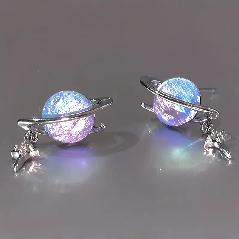 Planeta Design Estrela Penndat Brilhante Zircão Incrustado Balançar Brincos Elegante Estilo Simples Delicado Presente Feminino detalhes 3