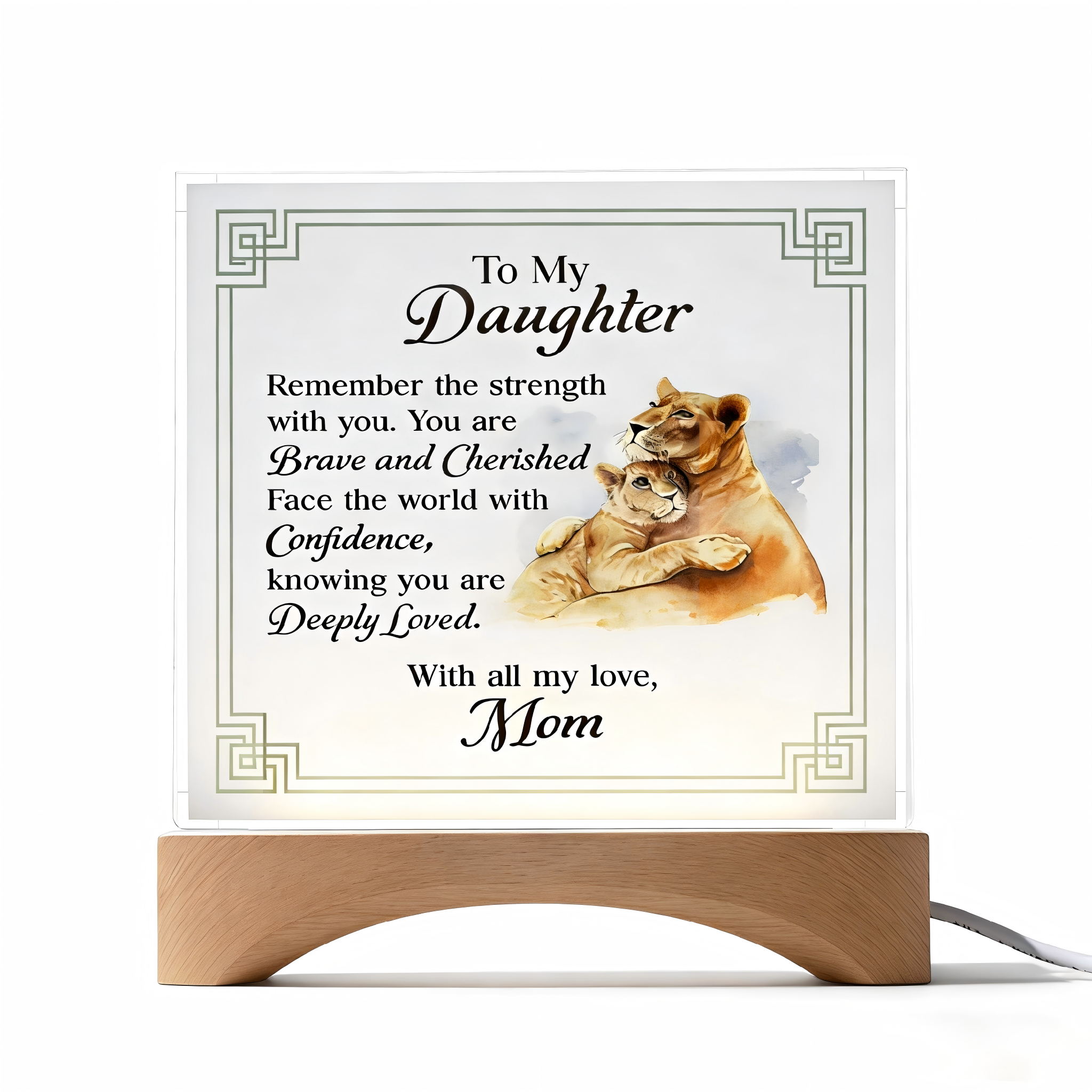 To My Daughter From Mom Deeply Loved Printed Square Shaped Acrylic Plaque