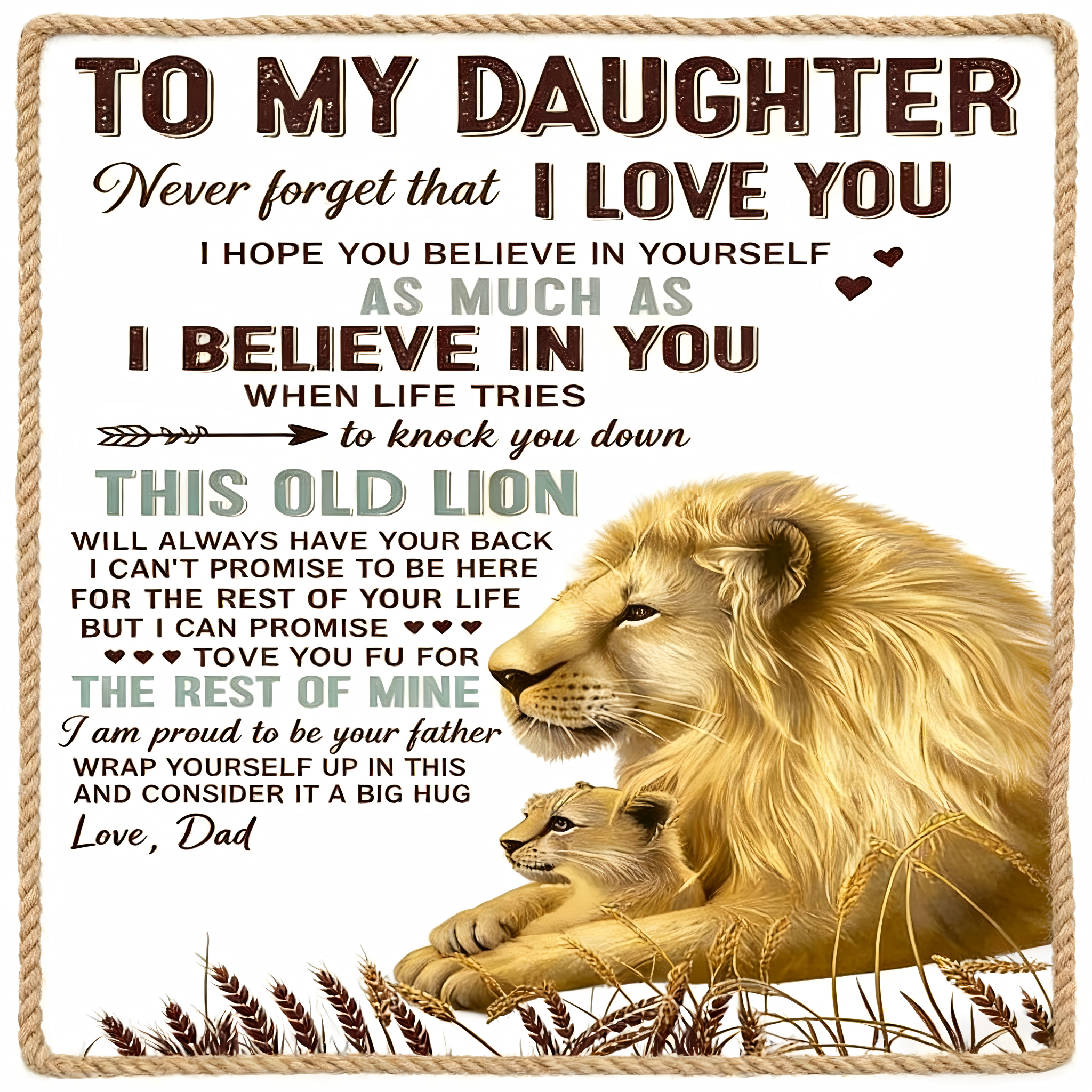 To My Daughter - From Dad  - Premium Blanket
