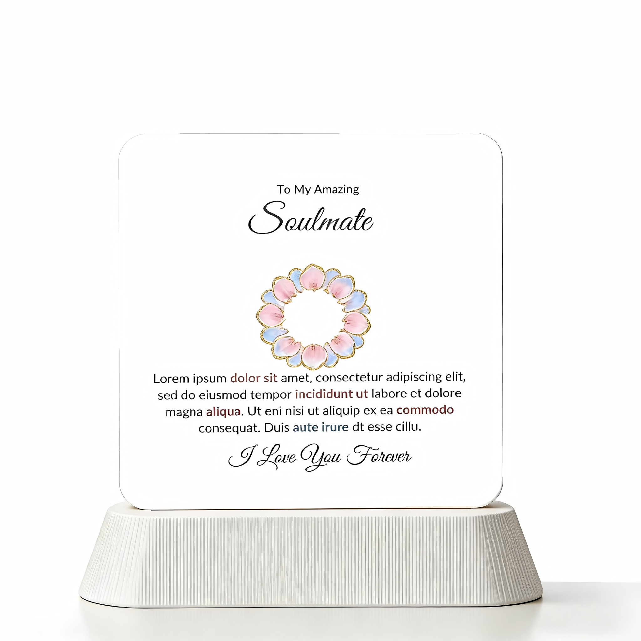 To My Daughter Lorem Ipsum Dolor Printed Square Shaped Acrylic Plaque