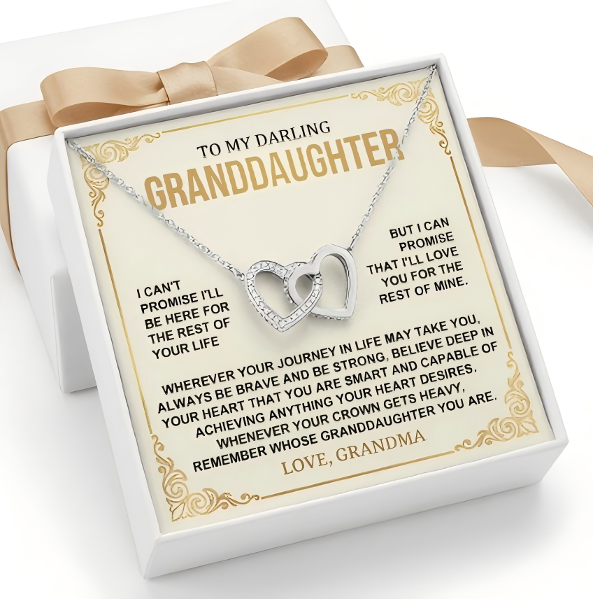 To My Beautiful Granddaughter - Intertwined Hearts Keepsake Necklace Gift Set
