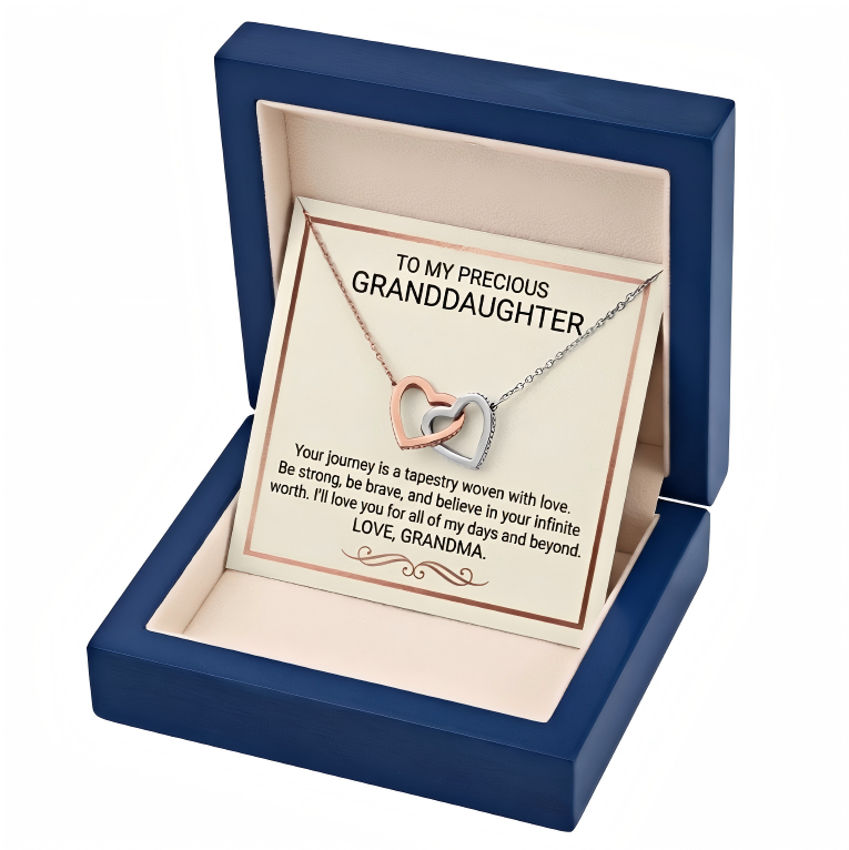 To My Beautiful Granddaughter - Intertwined Hearts Keepsake Necklace Gift Set