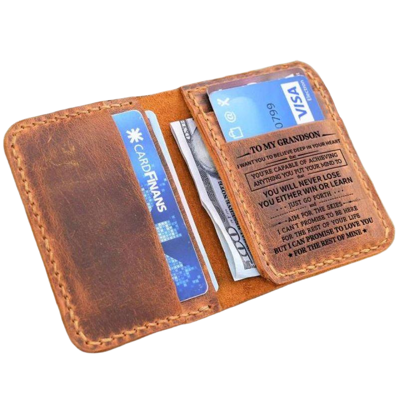 To My Grandson - Leather Bifold Wallet