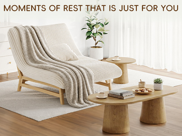  51''Armless Lounge Chair, 2-in-1 Convertible Floor Sofa Bed with Solid Wood Frame, Full Memory Foam Corduroy Accent Chair with Lumbar Pillow, Ergonomic Support for Living Room Bedroom Office