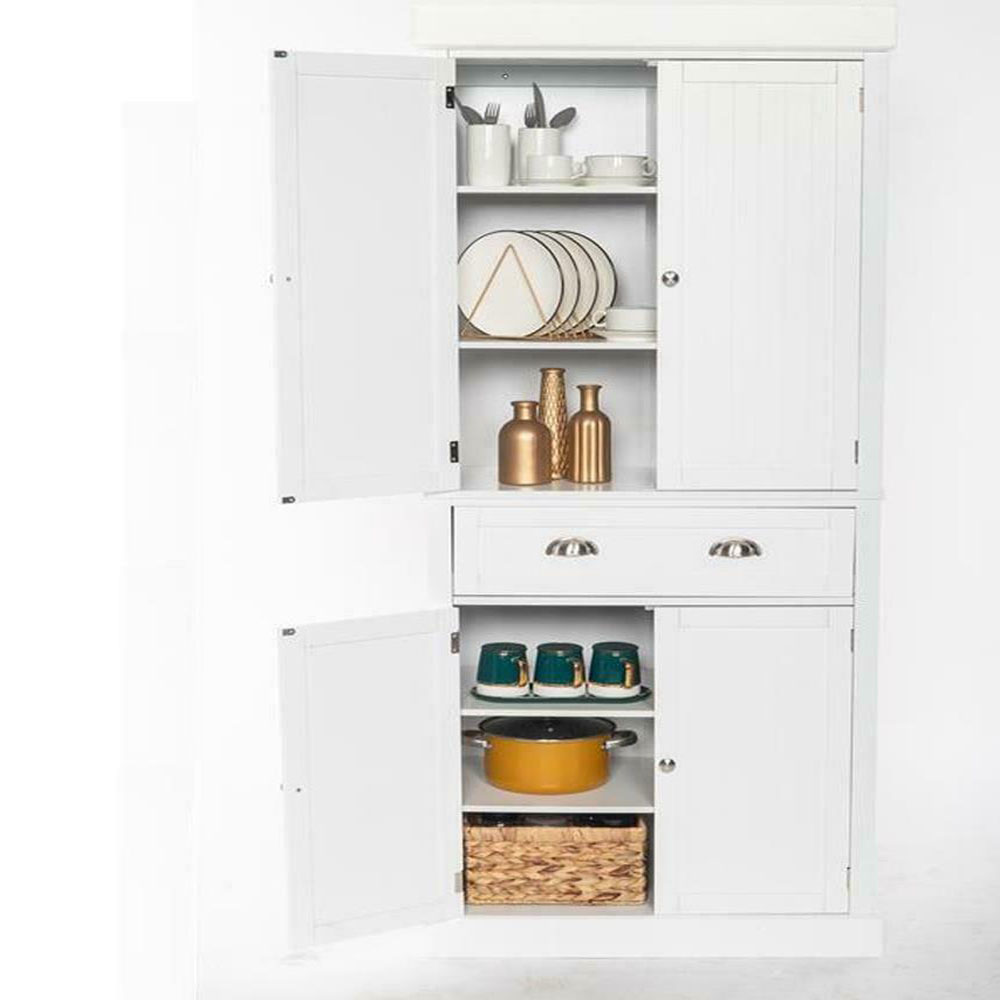 Kitchen Pantry Storage Cabinet, 72" Traditional Kitchen Pantry Cabinet, 6-Tier Freestanding Buffet Cupboards for Kitchen Storage