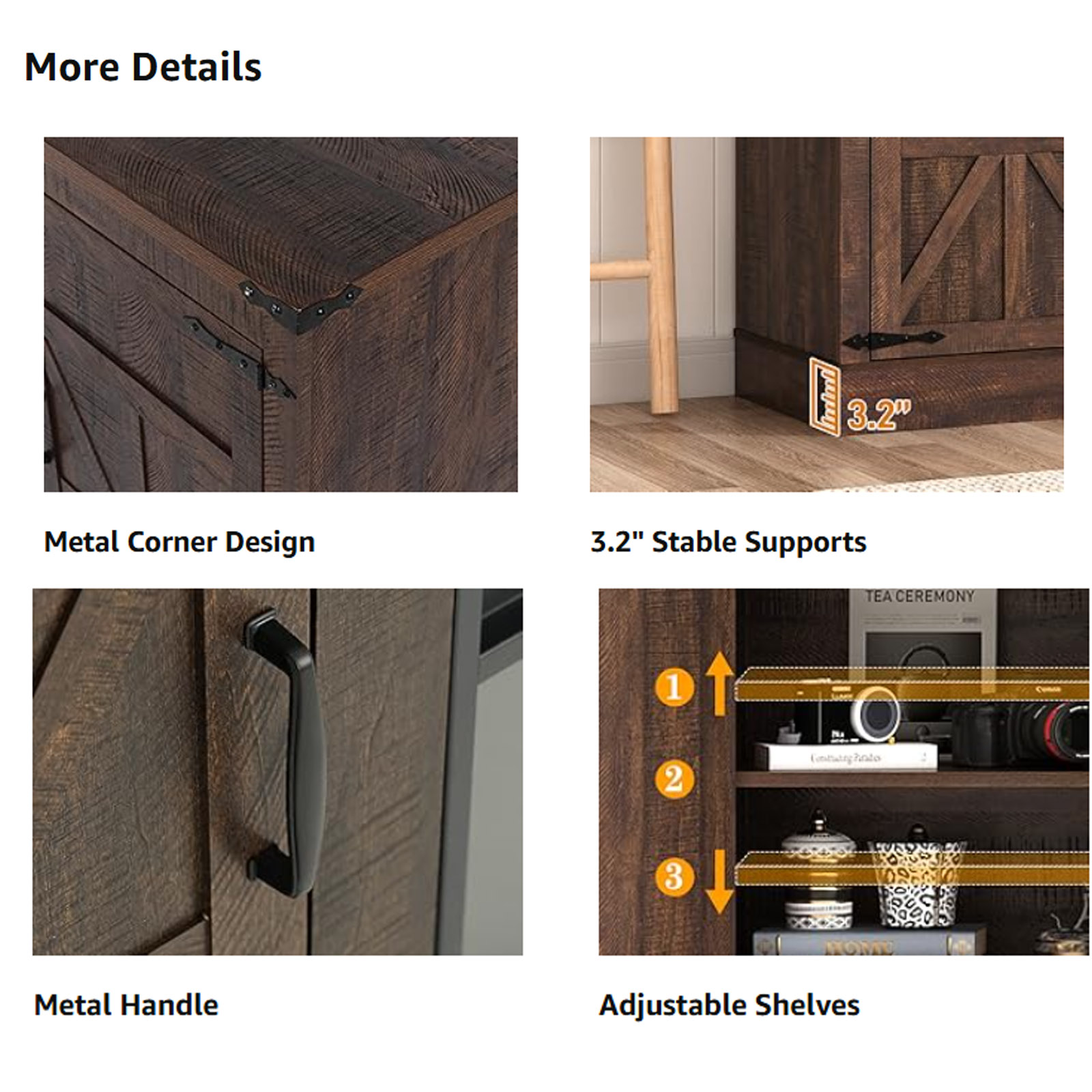 ChVans Farmhouse TV Stand with 26" Fireplace for 65"-75" TVs, 33" Tall Fireplace TV Entertainment Center Stand with Storage for Living Room