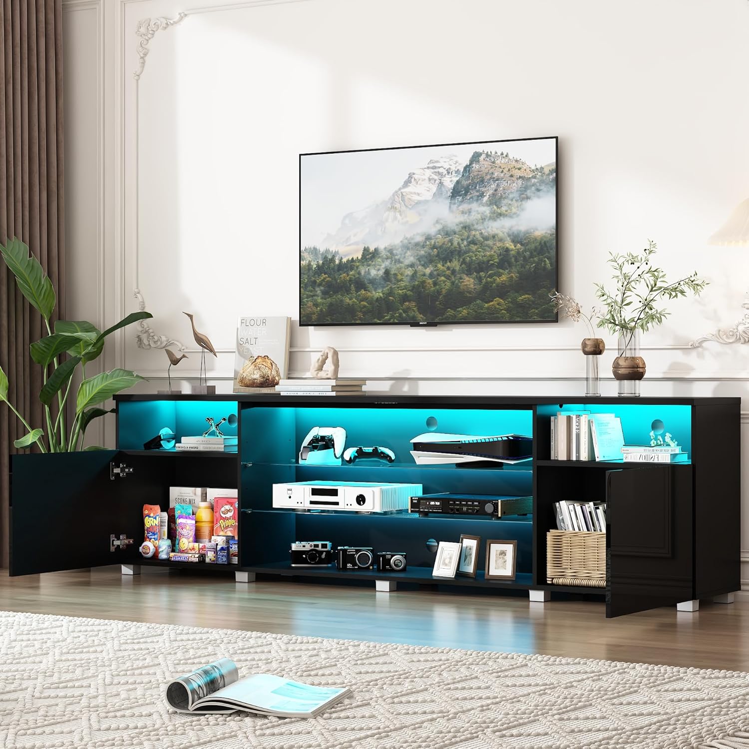 https://www.walmart.com/ip/ChVans-Large-LED-TV-Stand-for-80-85-90-inch-TV-High-Glass-Modern-Entertainment-Center-with-LED-Lights-and-Glossy-Cabinets/11679205713