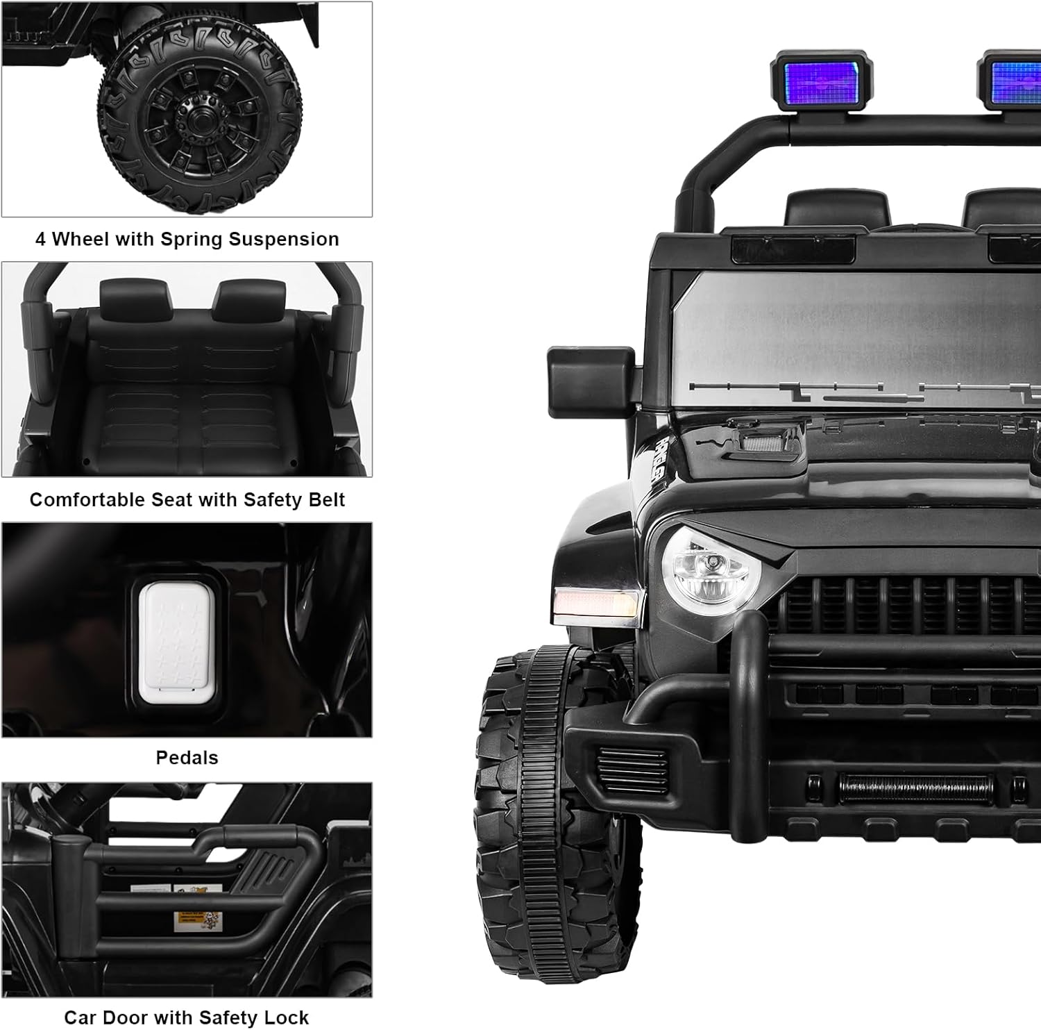ChVans 12V Kids Electric Ride on Car, Kid Car with Parents Remote Control, Kids' Electric Vehicle, Battery Powered Wheels Truck with USB Ports, MP3 Player, for Boys, Girls