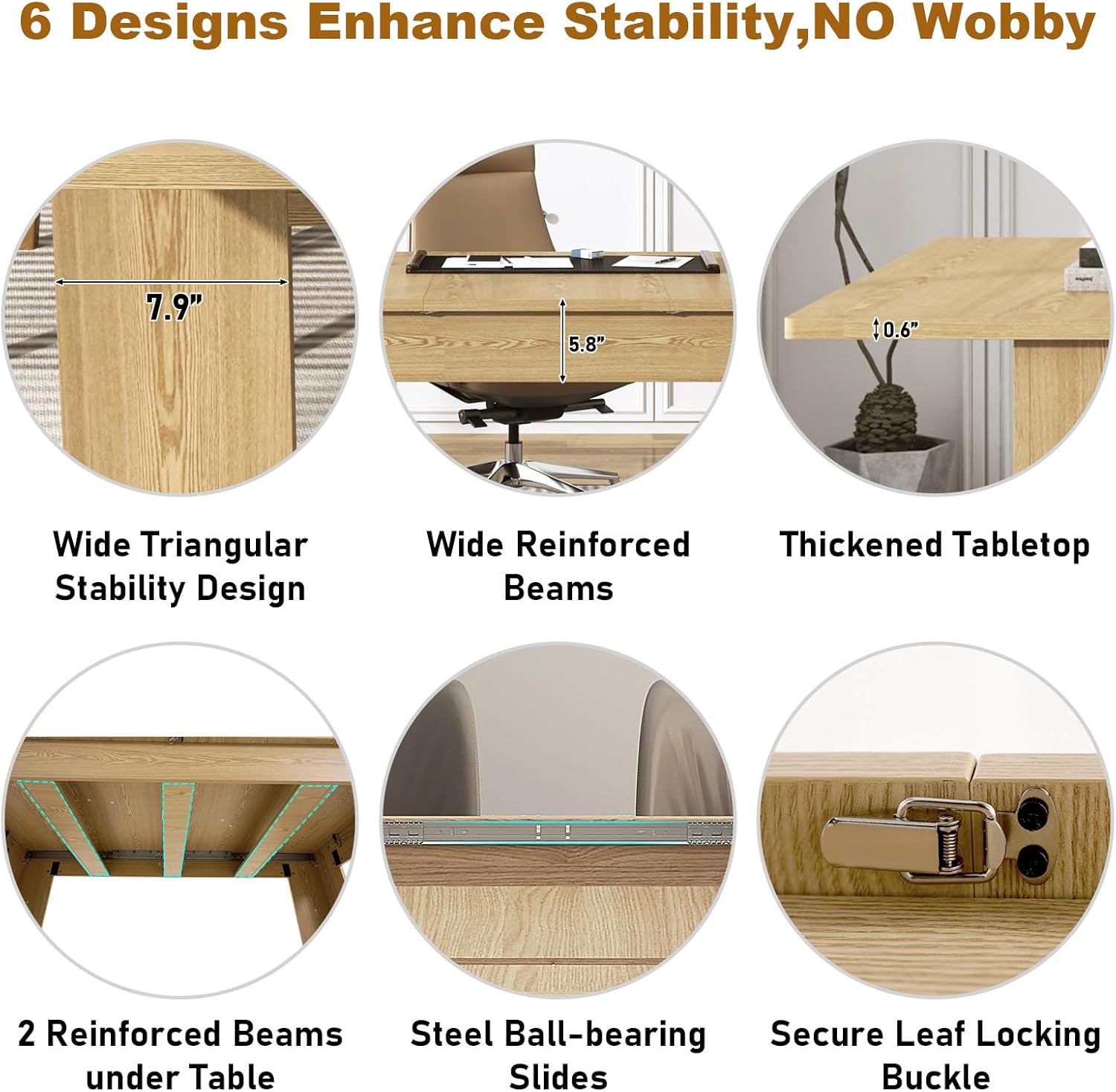 ChVans Large Mobile Extendable Dining Table for 6-10, Modern Wood Kitchen Table Rectangular Table for Dining Room, Living Room