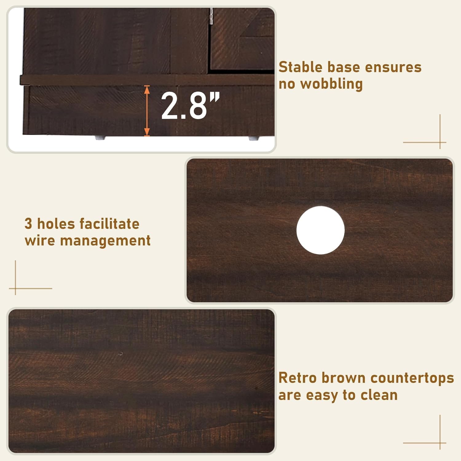 ChVans 83" Fireplace TV Stand for TVs up to 95" with 50" Electric Fireplace, Farmhouse Entertainment Center with LED, Wooden Media Console for Living Room, Bedroom