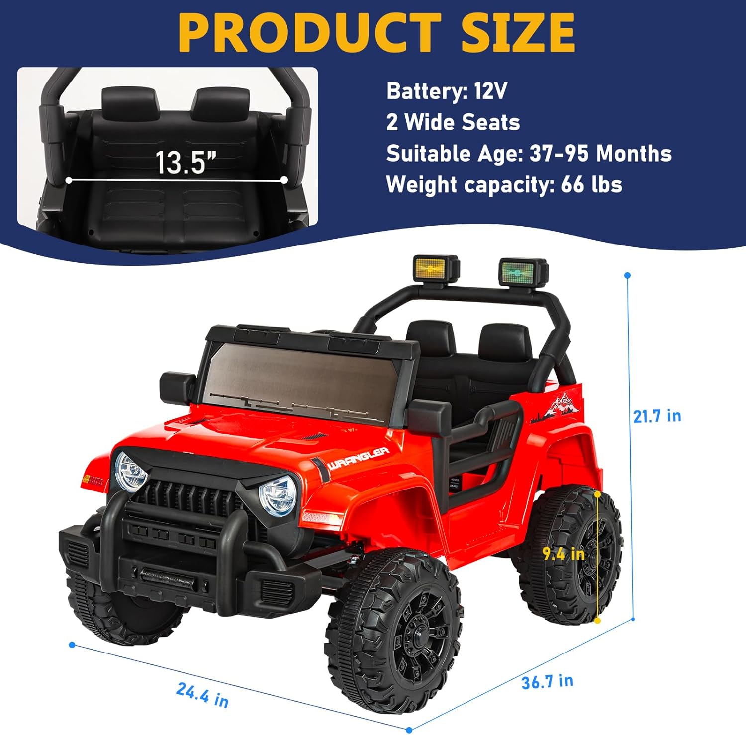 ChVans 12V Kids Electric Ride on Car, Kid Car with Parents Remote Control, Kids' Electric Vehicle, Battery Powered Wheels Truck with USB Ports, MP3 Player, for Boys, Girls