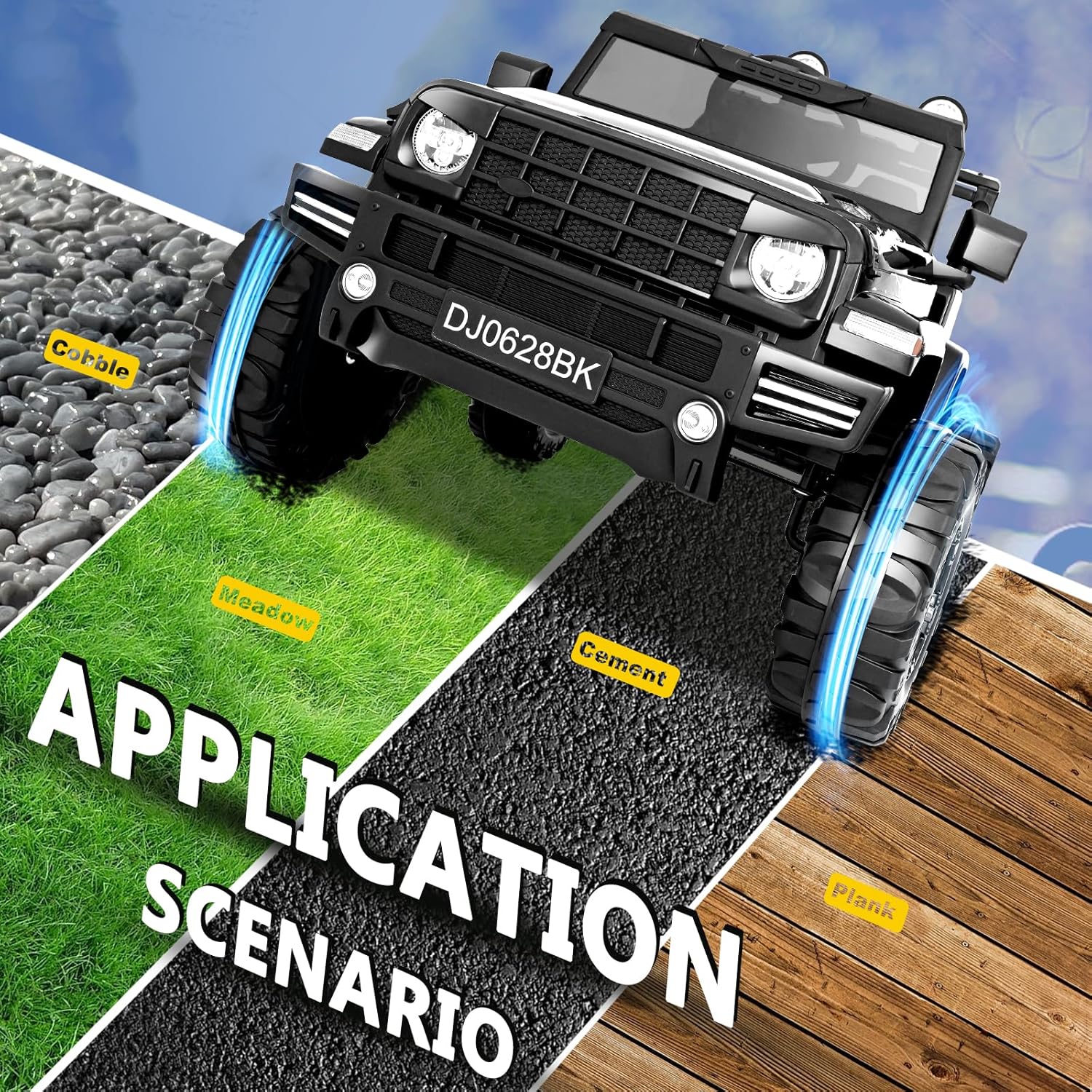 24 Volt Kids Electric Car Kids Ride On Car with Remote Control, 2-Seater Battery Powered Toy Car with LED Lights, Wheels Suspension, Music, Horn, 110 lbs Load