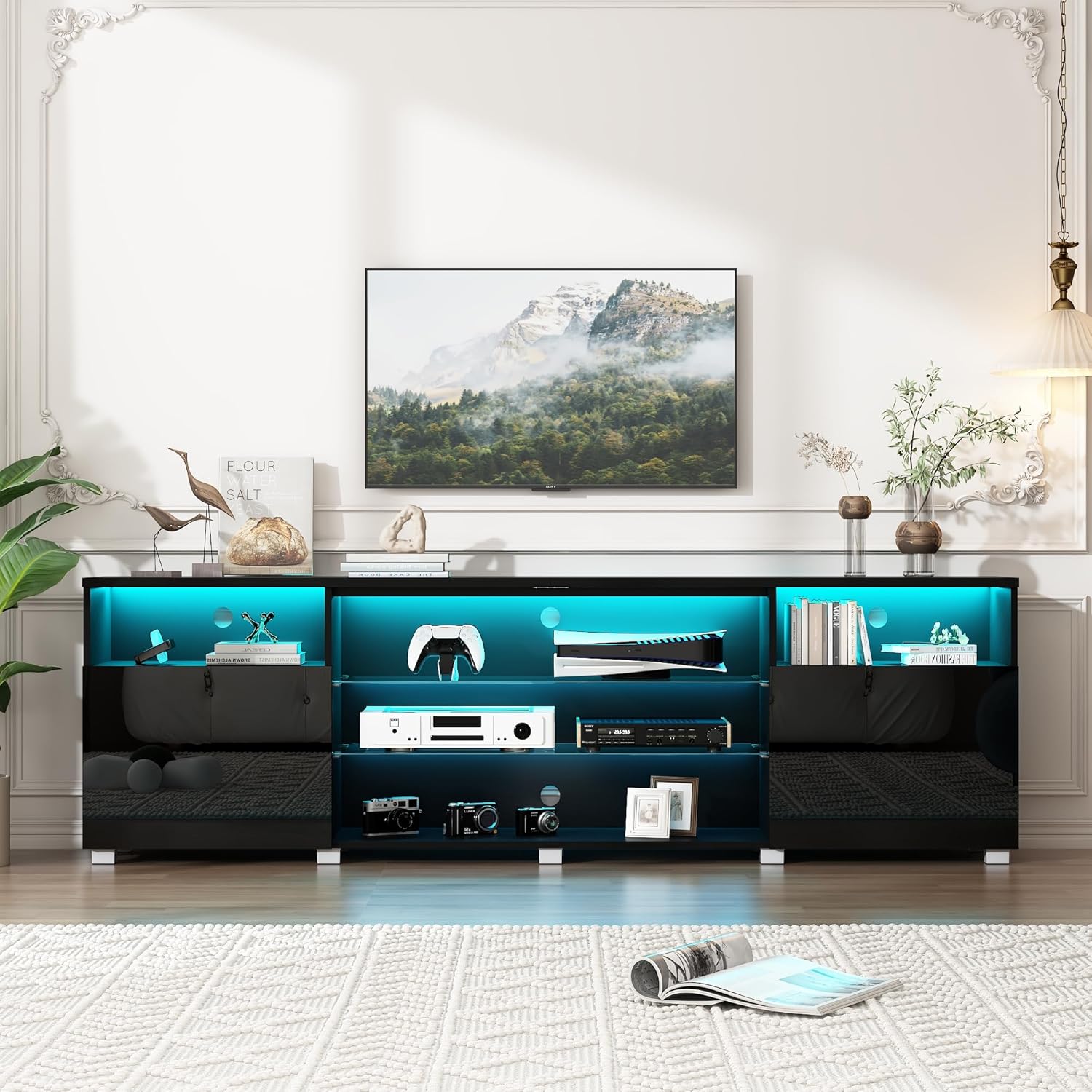 https://www.walmart.com/ip/ChVans-Large-LED-TV-Stand-for-80-85-90-inch-TV-High-Glass-Modern-Entertainment-Center-with-LED-Lights-and-Glossy-Cabinets/11679205713